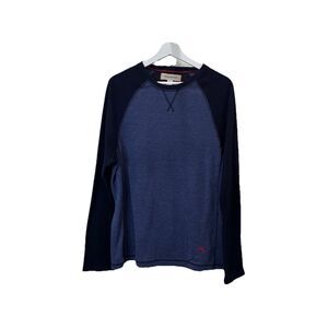 Tommy Bahama Pullover Blue Long Raglan Sleeve Shirt Logo Mens Size M